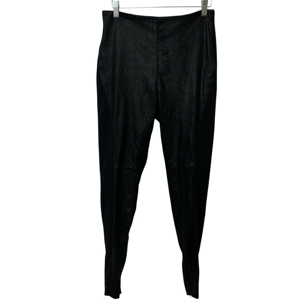 RALPH LAUREN Black Label Women Sz 8 Lamb Leather Leggings Pants Black Zip Ankle